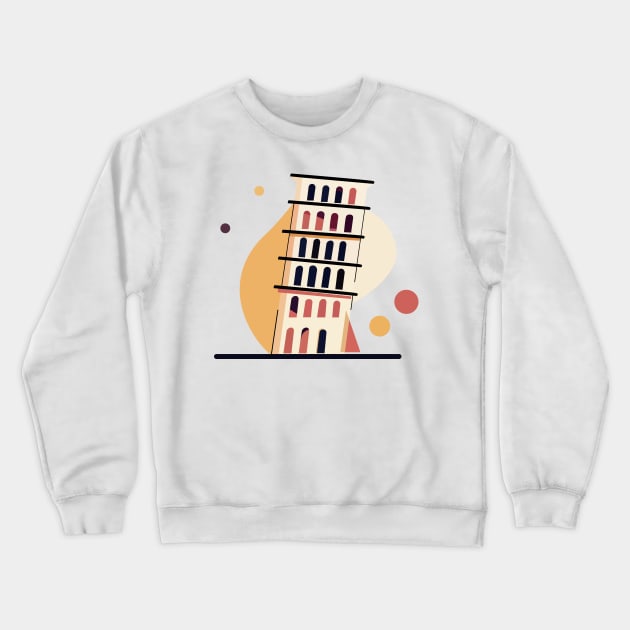 Leaning Tower of Pisa Crewneck Sweatshirt by soneroo_art